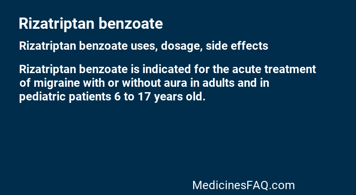 Rizatriptan benzoate