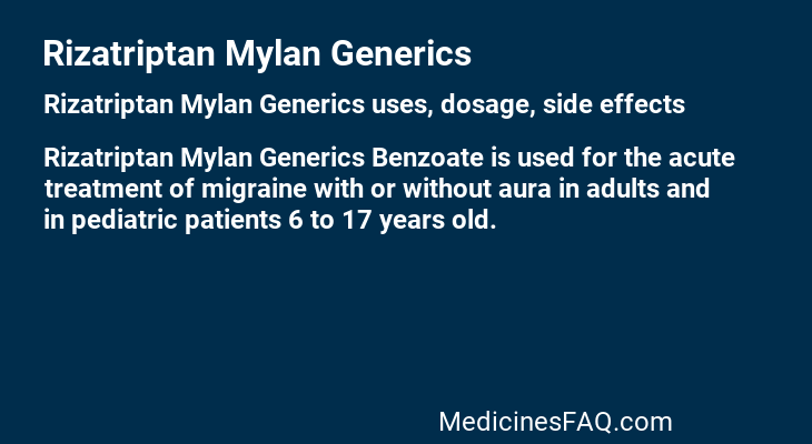 Rizatriptan Mylan Generics