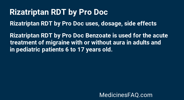 Rizatriptan RDT by Pro Doc