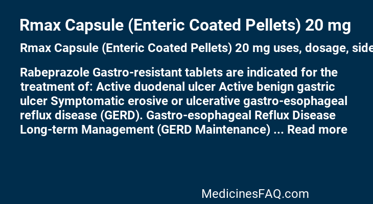 Rmax Capsule (Enteric Coated Pellets) 20 mg