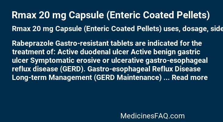 Rmax 20 mg Capsule (Enteric Coated Pellets)