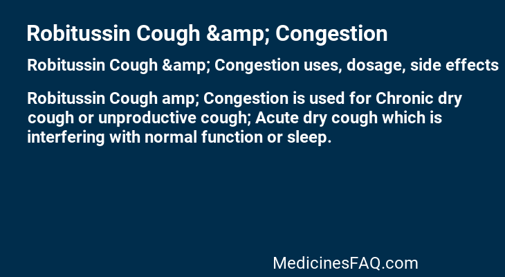 Robitussin Cough &amp; Congestion