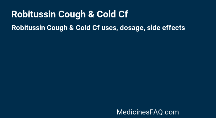 Robitussin Cough & Cold Cf