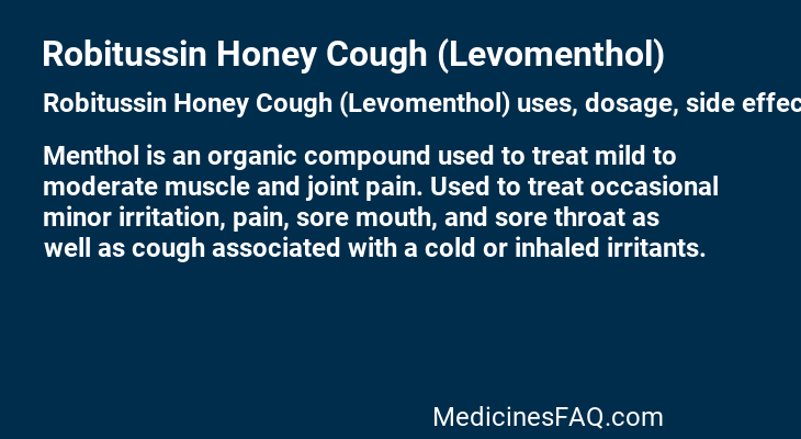 Robitussin Honey Cough (Levomenthol)