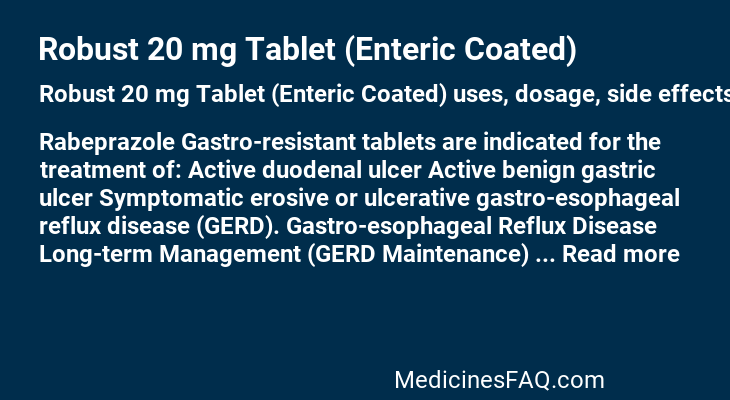 Robust 20 mg Tablet (Enteric Coated)