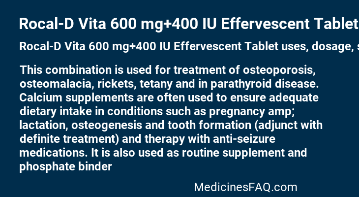 Rocal-D Vita 600 mg+400 IU Effervescent Tablet