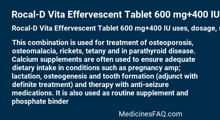 Rocal-D Vita Effervescent Tablet 600 mg+400 IU