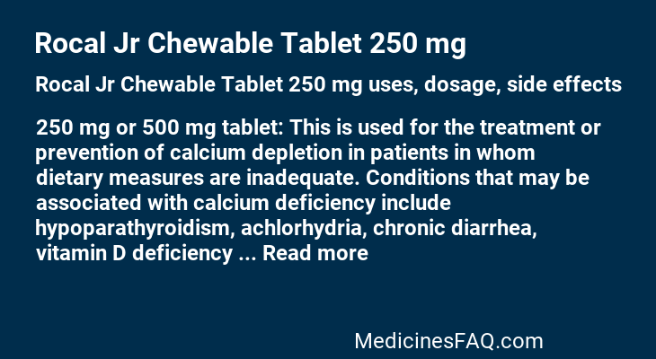 Rocal Jr Chewable Tablet 250 mg