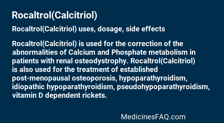 Rocaltrol(Calcitriol)