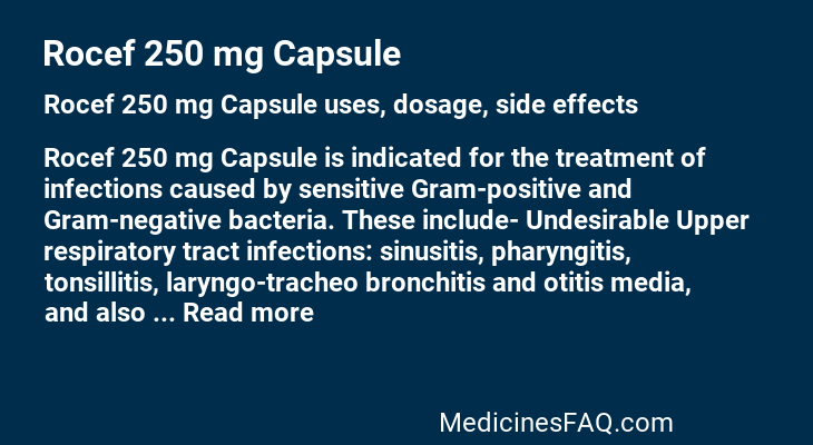 Rocef 250 mg Capsule