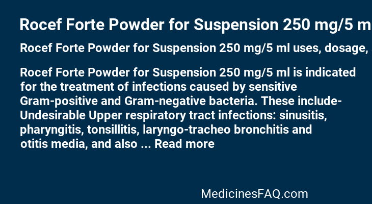 Rocef Forte Powder for Suspension 250 mg/5 ml
