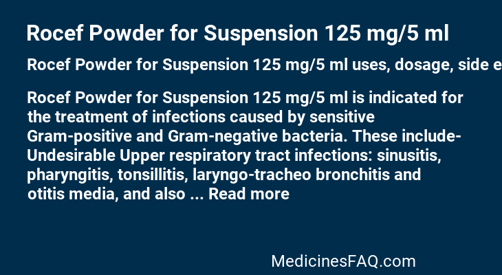 Rocef Powder for Suspension 125 mg/5 ml
