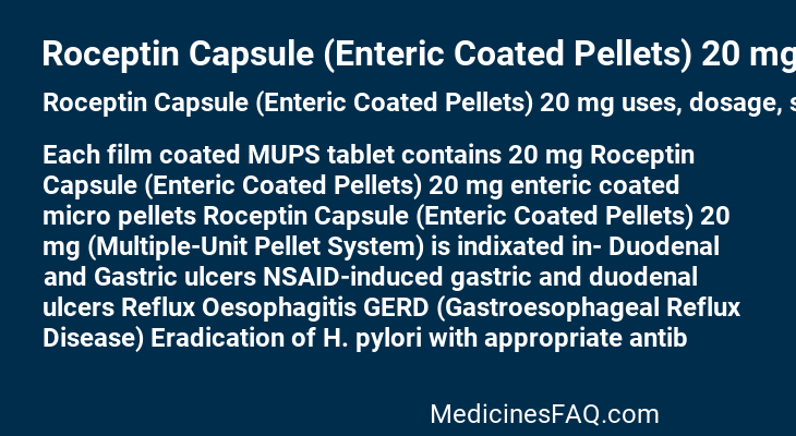 Roceptin Capsule (Enteric Coated Pellets) 20 mg