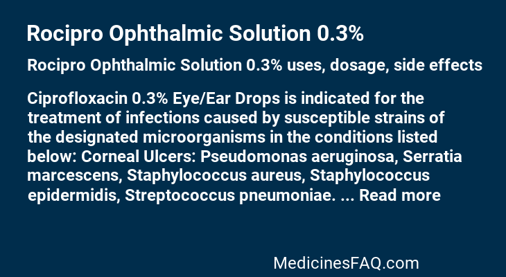 Rocipro Ophthalmic Solution 0.3%