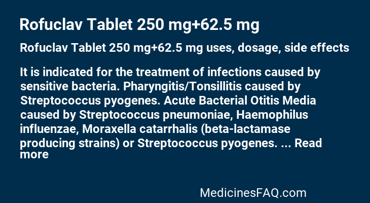 Rofuclav Tablet 250 mg+62.5 mg