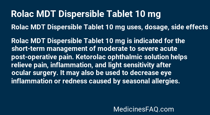 Rolac MDT Dispersible Tablet 10 mg