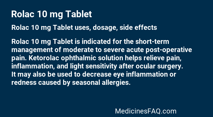 Rolac 10 mg Tablet