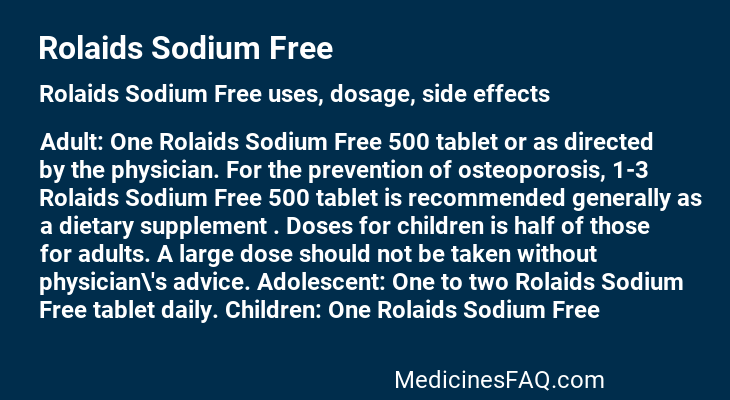 Rolaids Sodium Free