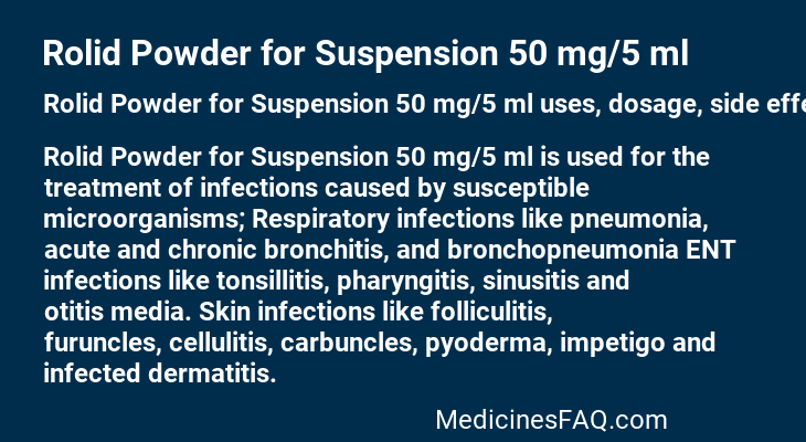 Rolid Powder for Suspension 50 mg/5 ml