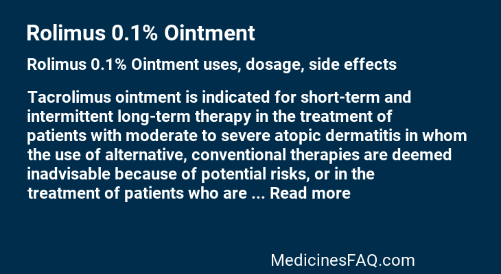 Rolimus 0.1% Ointment