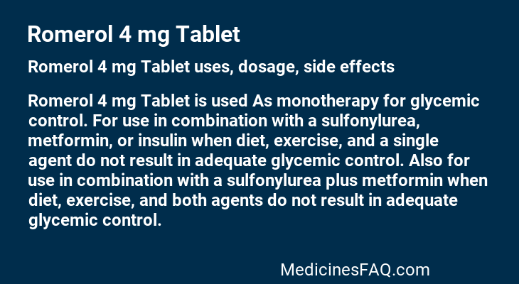 Romerol 4 mg Tablet