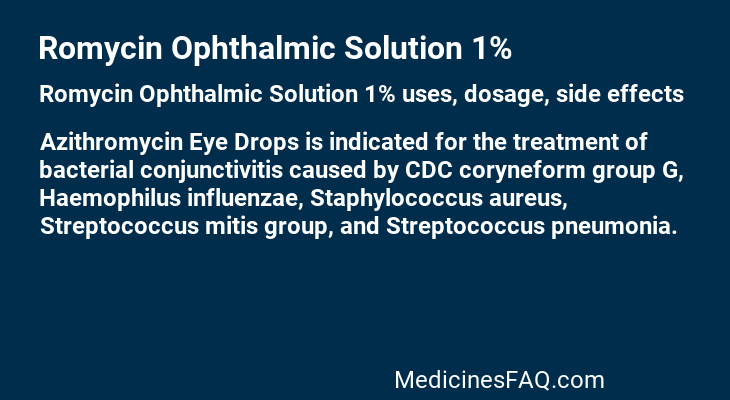 Romycin Ophthalmic Solution 1%