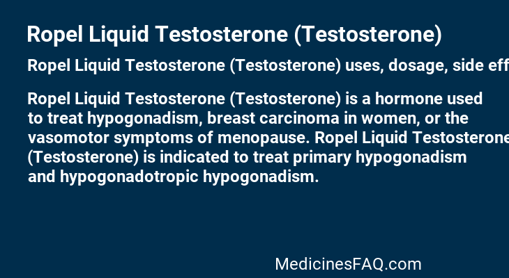 Ropel Liquid Testosterone (Testosterone)