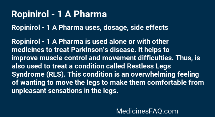 Ropinirol - 1 A Pharma