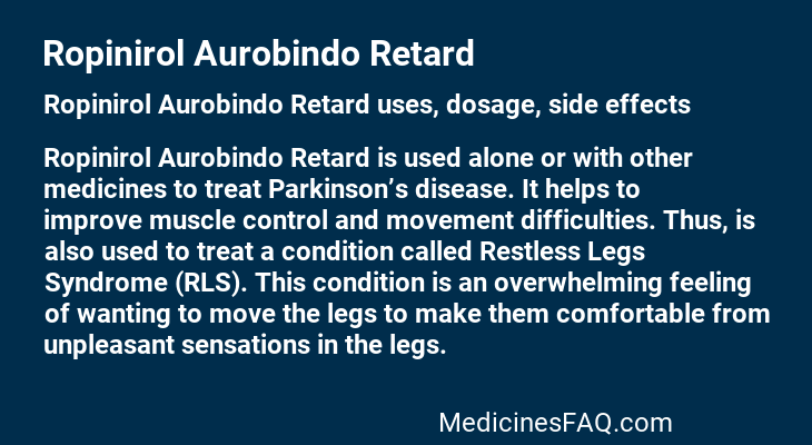 Ropinirol Aurobindo Retard