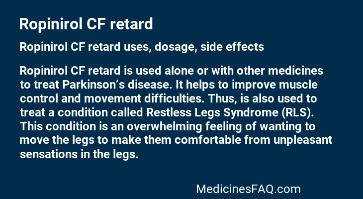 Ropinirol CF retard