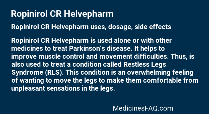 Ropinirol CR Helvepharm