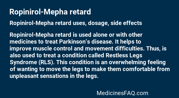 Ropinirol-Mepha retard