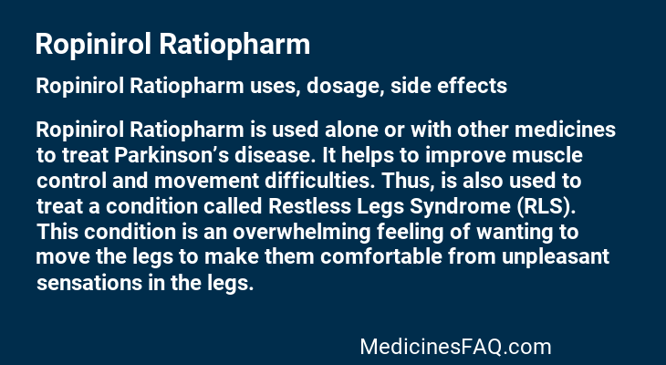 Ropinirol Ratiopharm