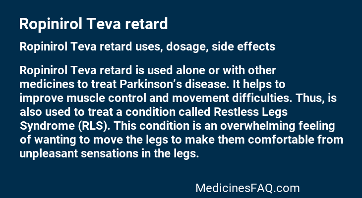 Ropinirol Teva retard