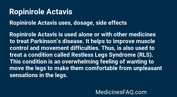 Ropinirole Actavis