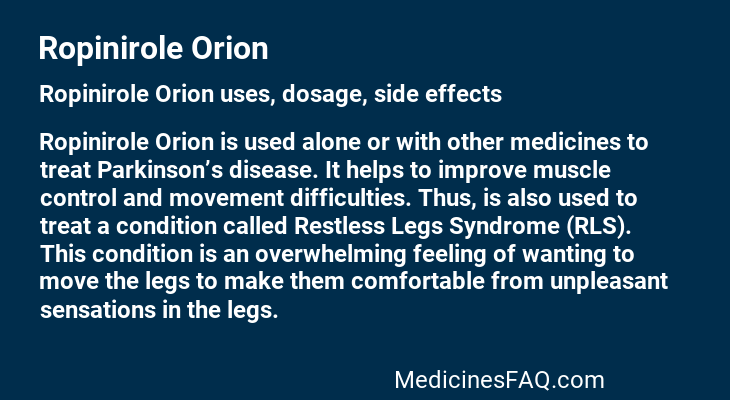 Ropinirole Orion