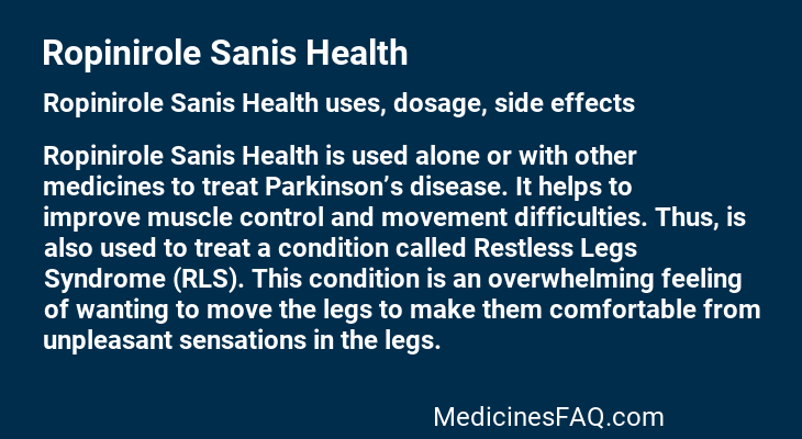Ropinirole Sanis Health