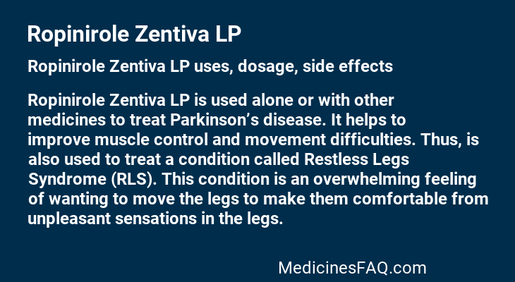 Ropinirole Zentiva LP