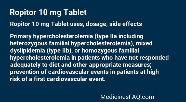 Ropitor 10 mg Tablet