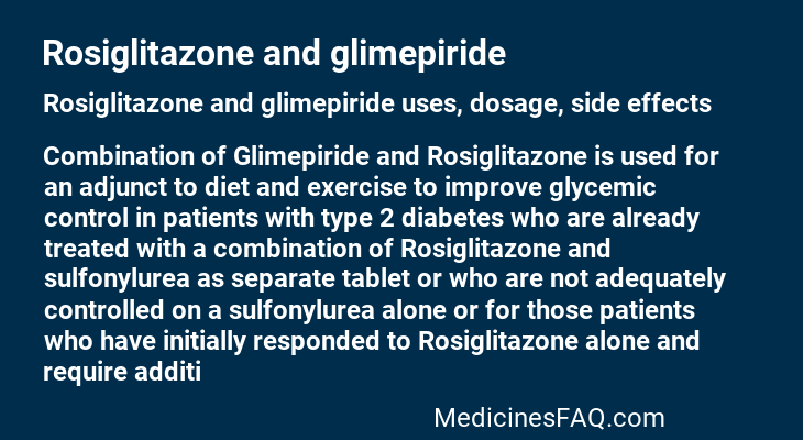 Rosiglitazone and glimepiride