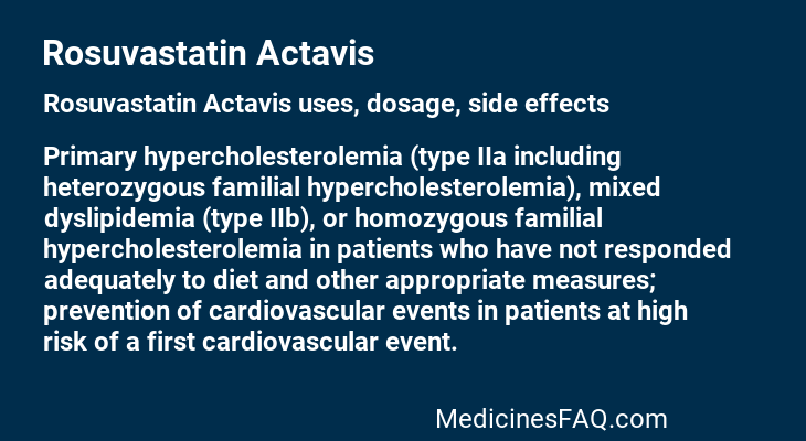 Rosuvastatin Actavis