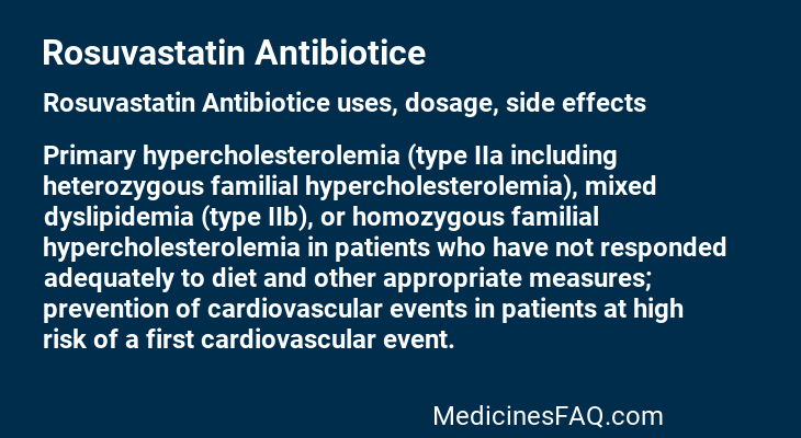 Rosuvastatin Antibiotice