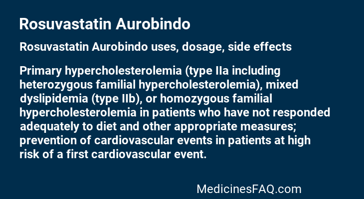 Rosuvastatin Aurobindo