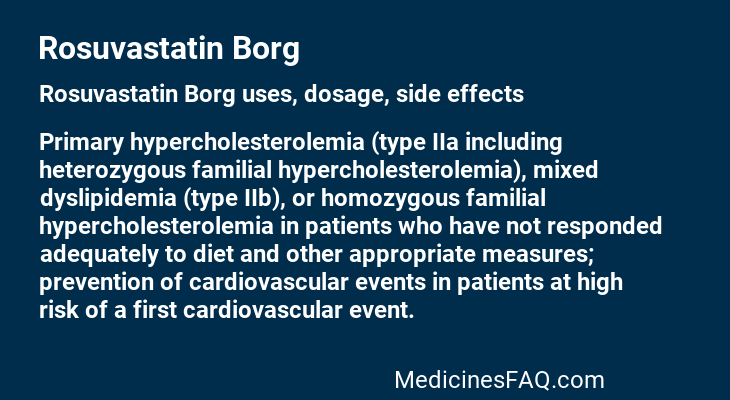 Rosuvastatin Borg