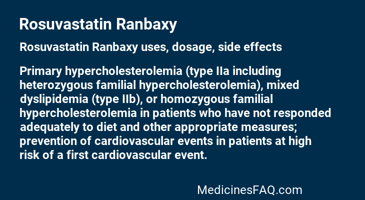 Rosuvastatin Ranbaxy