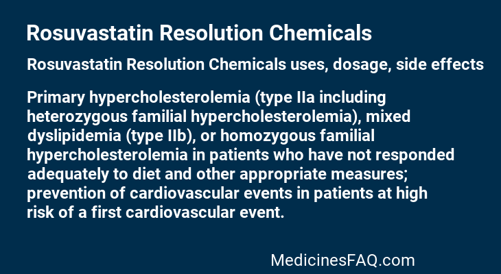 Rosuvastatin Resolution Chemicals