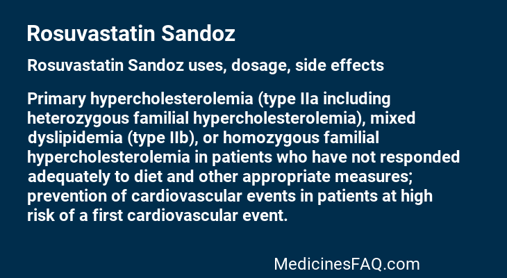 Rosuvastatin Sandoz