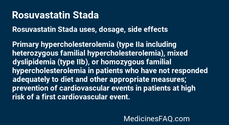 Rosuvastatin Stada