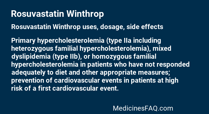 Rosuvastatin Winthrop