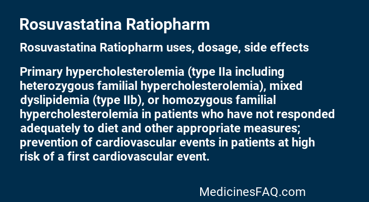 Rosuvastatina Ratiopharm